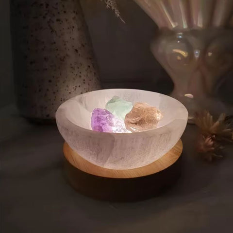 Selenite Bowl Lamp