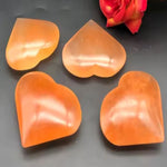 Orange heart shaped selenite