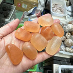 Orange selenite crystal