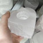 Heart selenite candle holder