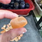 Orange selenite crystals