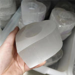 Heart selenite candle holder