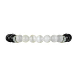 Selenite and black tourmaline bracelet