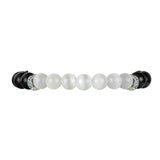 Selenite and black tourmaline bracelet