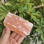 Raw selenite Orange