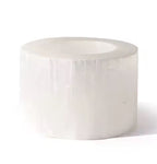 White Selenite Candle Holder