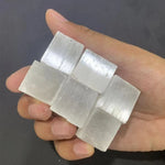 Raw selenite cube