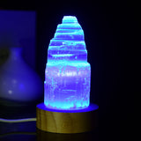 USB colour changing selenite lamp